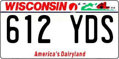 WI license plate 612YDS