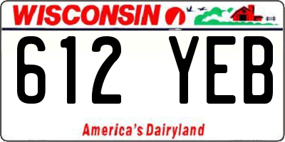 WI license plate 612YEB
