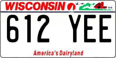 WI license plate 612YEE