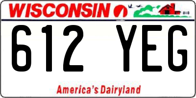 WI license plate 612YEG