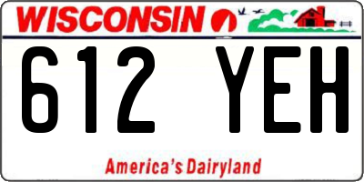 WI license plate 612YEH