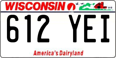 WI license plate 612YEI