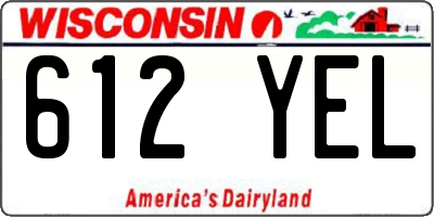 WI license plate 612YEL