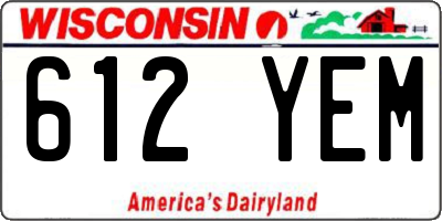 WI license plate 612YEM