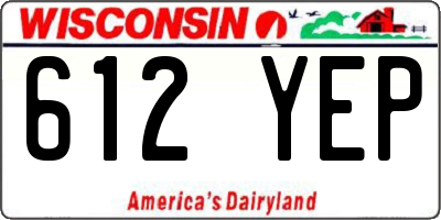 WI license plate 612YEP