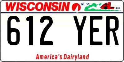 WI license plate 612YER
