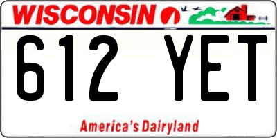 WI license plate 612YET