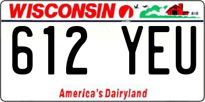 WI license plate 612YEU