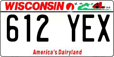 WI license plate 612YEX