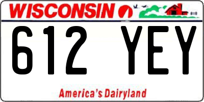 WI license plate 612YEY
