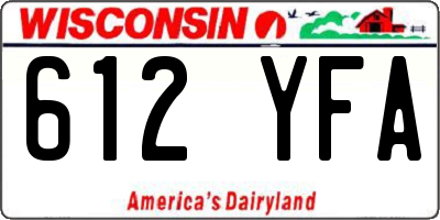 WI license plate 612YFA