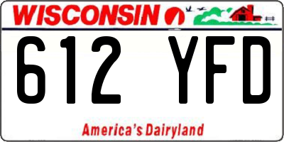 WI license plate 612YFD