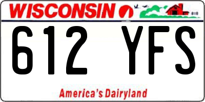 WI license plate 612YFS