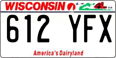 WI license plate 612YFX