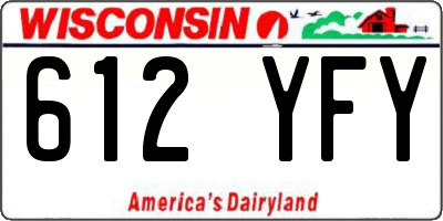 WI license plate 612YFY