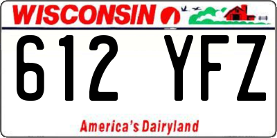 WI license plate 612YFZ