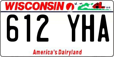 WI license plate 612YHA