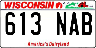 WI license plate 613NAB