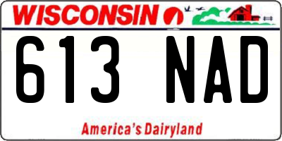 WI license plate 613NAD