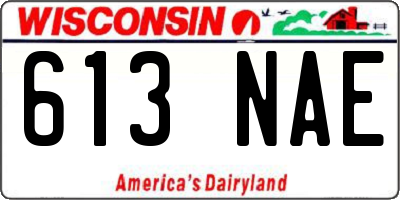 WI license plate 613NAE