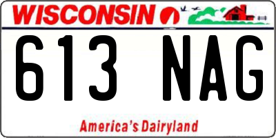 WI license plate 613NAG