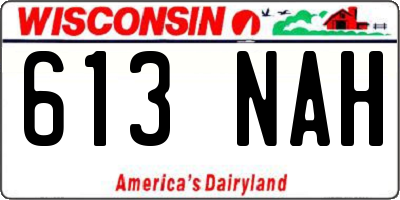 WI license plate 613NAH