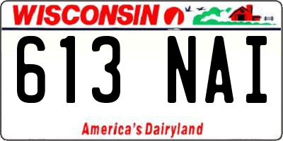 WI license plate 613NAI