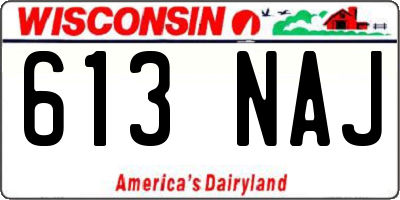 WI license plate 613NAJ