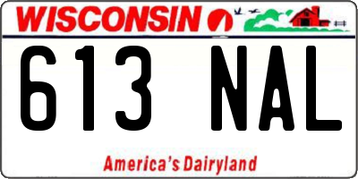 WI license plate 613NAL