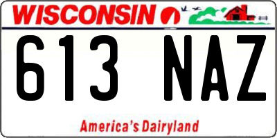 WI license plate 613NAZ