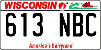 WI license plate 613NBC