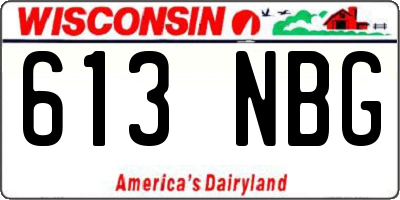 WI license plate 613NBG