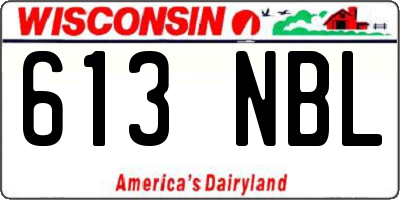 WI license plate 613NBL