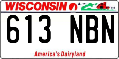 WI license plate 613NBN