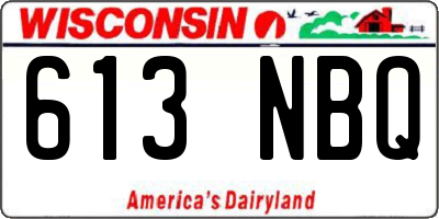 WI license plate 613NBQ