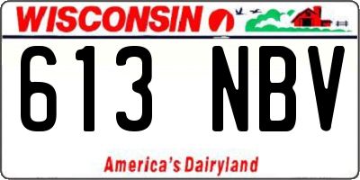 WI license plate 613NBV