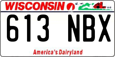 WI license plate 613NBX