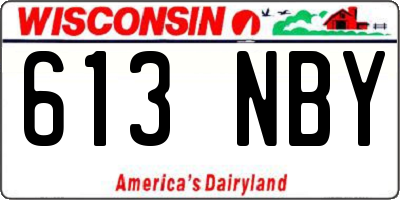 WI license plate 613NBY