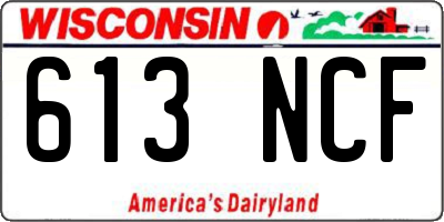 WI license plate 613NCF