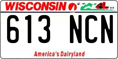 WI license plate 613NCN