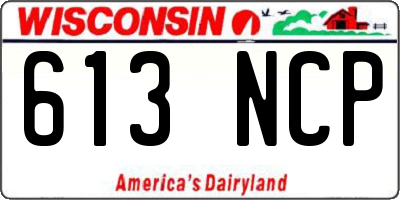 WI license plate 613NCP