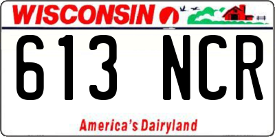 WI license plate 613NCR
