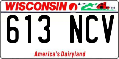 WI license plate 613NCV