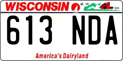 WI license plate 613NDA