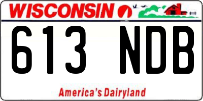 WI license plate 613NDB