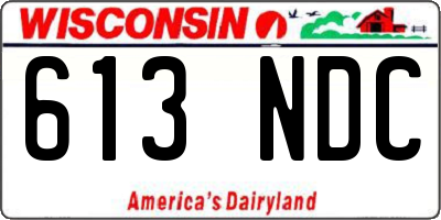 WI license plate 613NDC