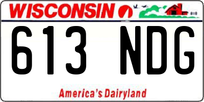 WI license plate 613NDG