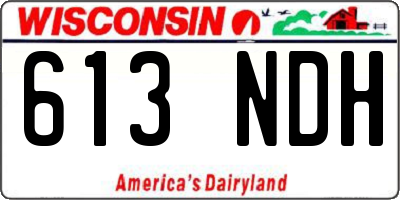WI license plate 613NDH