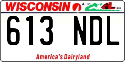 WI license plate 613NDL