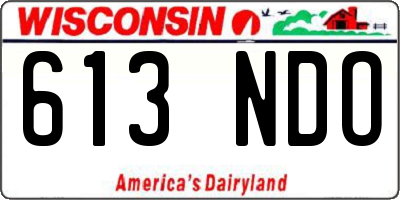 WI license plate 613NDO